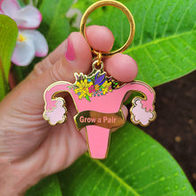 Load image into Gallery viewer, Enamel Keychain Grow a pair