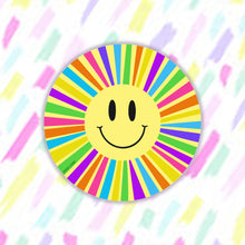 Load image into Gallery viewer, Happy Face Rainbow Sun Sticker
