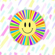 Load image into Gallery viewer, Happy Face Rainbow Sun Sticker