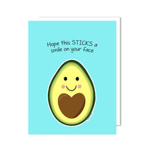 Load image into Gallery viewer, Avocado Greeting Card with Vinyl Sticker
