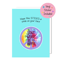 Load image into Gallery viewer, Be Hippie Greeting Card with Vinyl Sticker