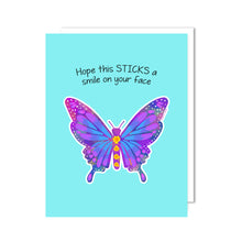 Load image into Gallery viewer, Butterfly Greeting Card with Vinyl Sticker