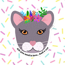 Load image into Gallery viewer, Cat and Love Sticker