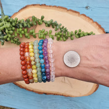 Load image into Gallery viewer, Crystal Chakra Bracelets 6mm Set