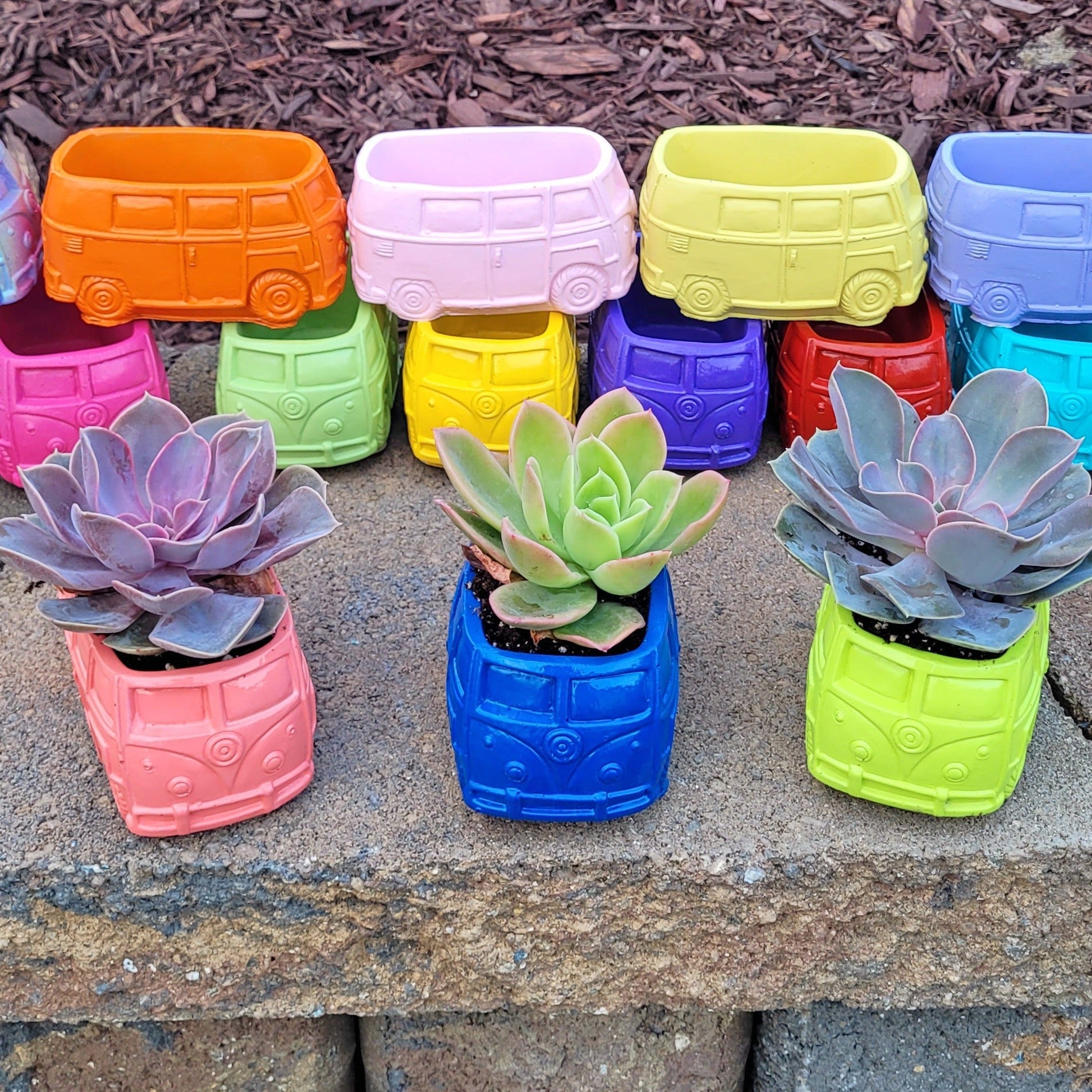 Hippie Retro Van Bus Planter Pot | Brooke LeAnne