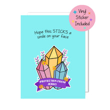 Load image into Gallery viewer, Crystal Protection Greeting Card with Vinyl Sticker