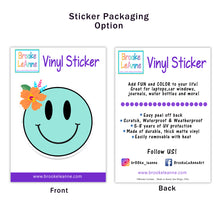 Load image into Gallery viewer, Smiley Happy Face Sticker Blue