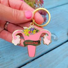 Load image into Gallery viewer, Enamel Keychain Grow a pair
