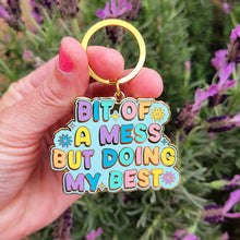 Load image into Gallery viewer, Enamel Keychain Bit of a Mess
