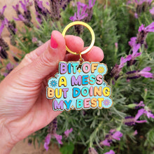 Load image into Gallery viewer, Enamel Keychain Bit of a Mess
