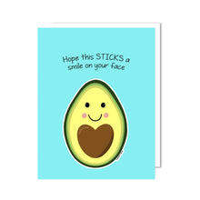 Load image into Gallery viewer, Avocado Greeting Card with Vinyl Sticker
