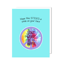 Load image into Gallery viewer, Be Hippie Greeting Card with Vinyl Sticker
