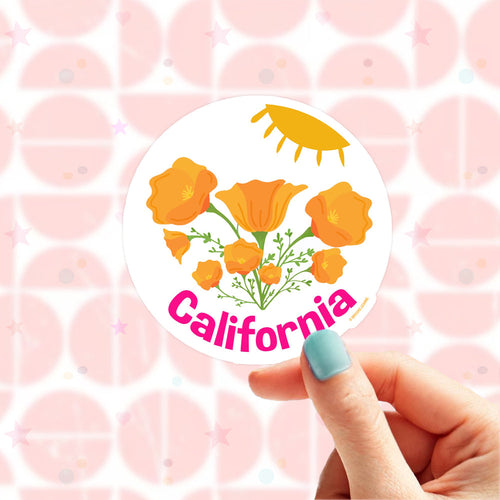 California Poppy Sticker