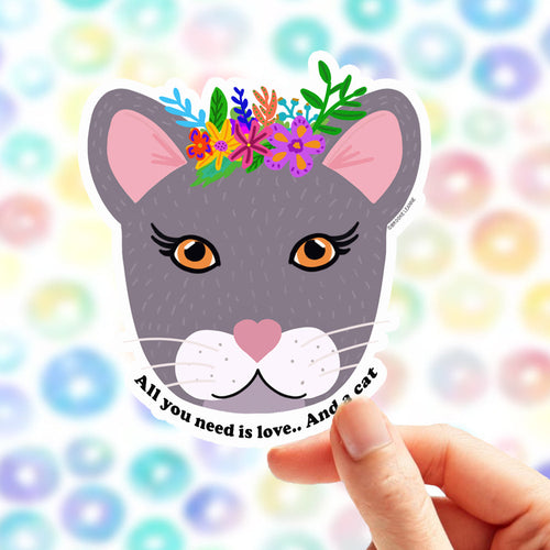 Cat and Love Sticker