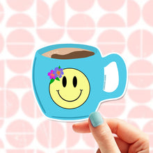Load image into Gallery viewer, Coffee Smiley Face Sticker
