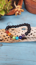 Load image into Gallery viewer, Crystal Bracelet | 8mm Chakra Gemstone Lava Bead Bracelet
