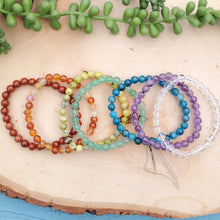 Load image into Gallery viewer, Crystal Chakra Bracelets 6mm Set
