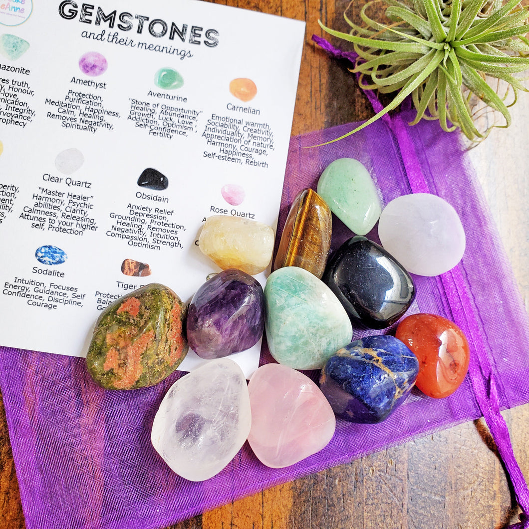 Crystal Set Beginner 12 Starter Stones | Tumbled Stones