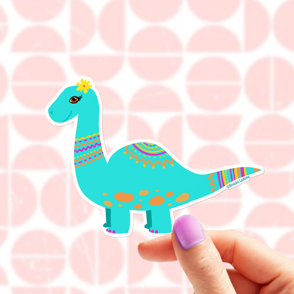 Dinosaur Girl Sticker