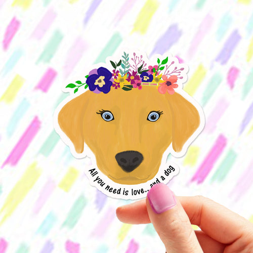 Dog and Love Sticker