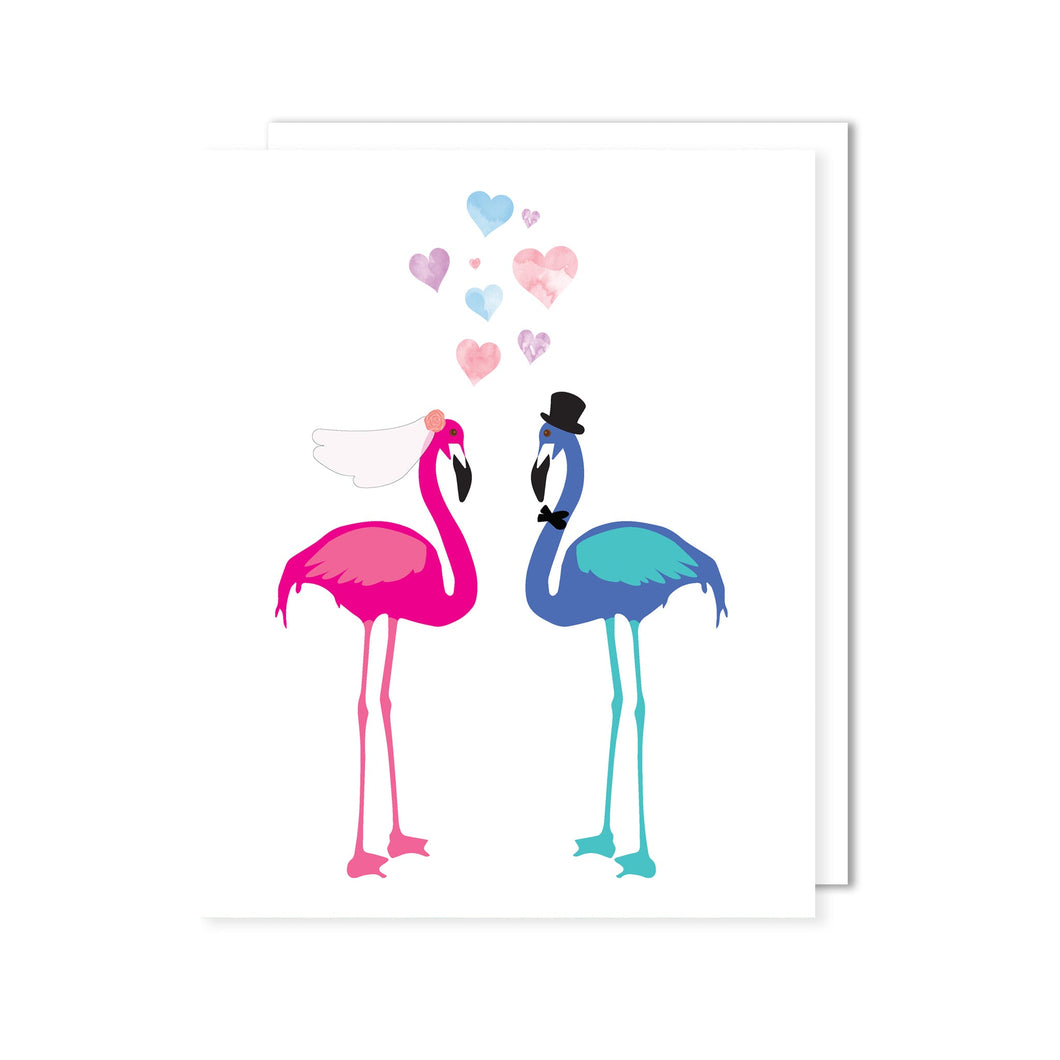 Flamingo Wedding Greeting Card