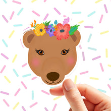 Load image into Gallery viewer, Flower Bear Sticker
