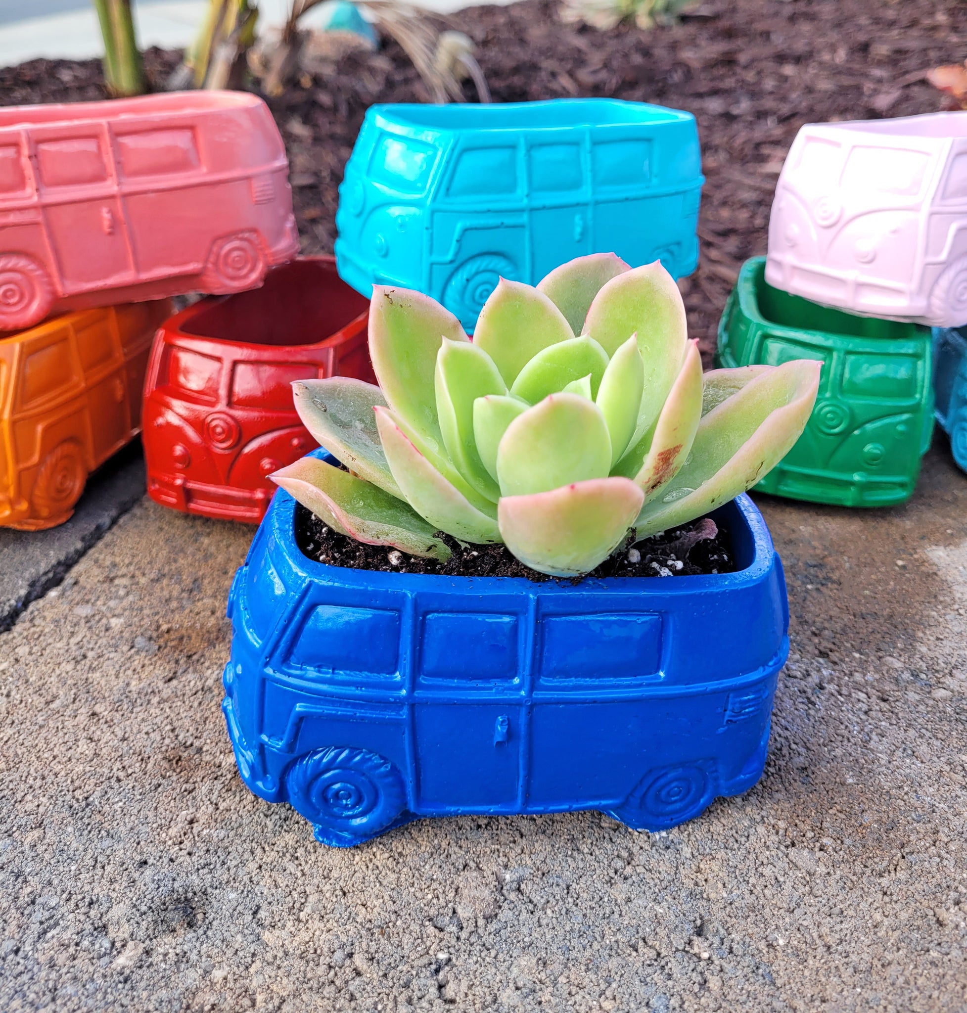 vw planter pot Hippie Retro Van Bus Planter Pot
