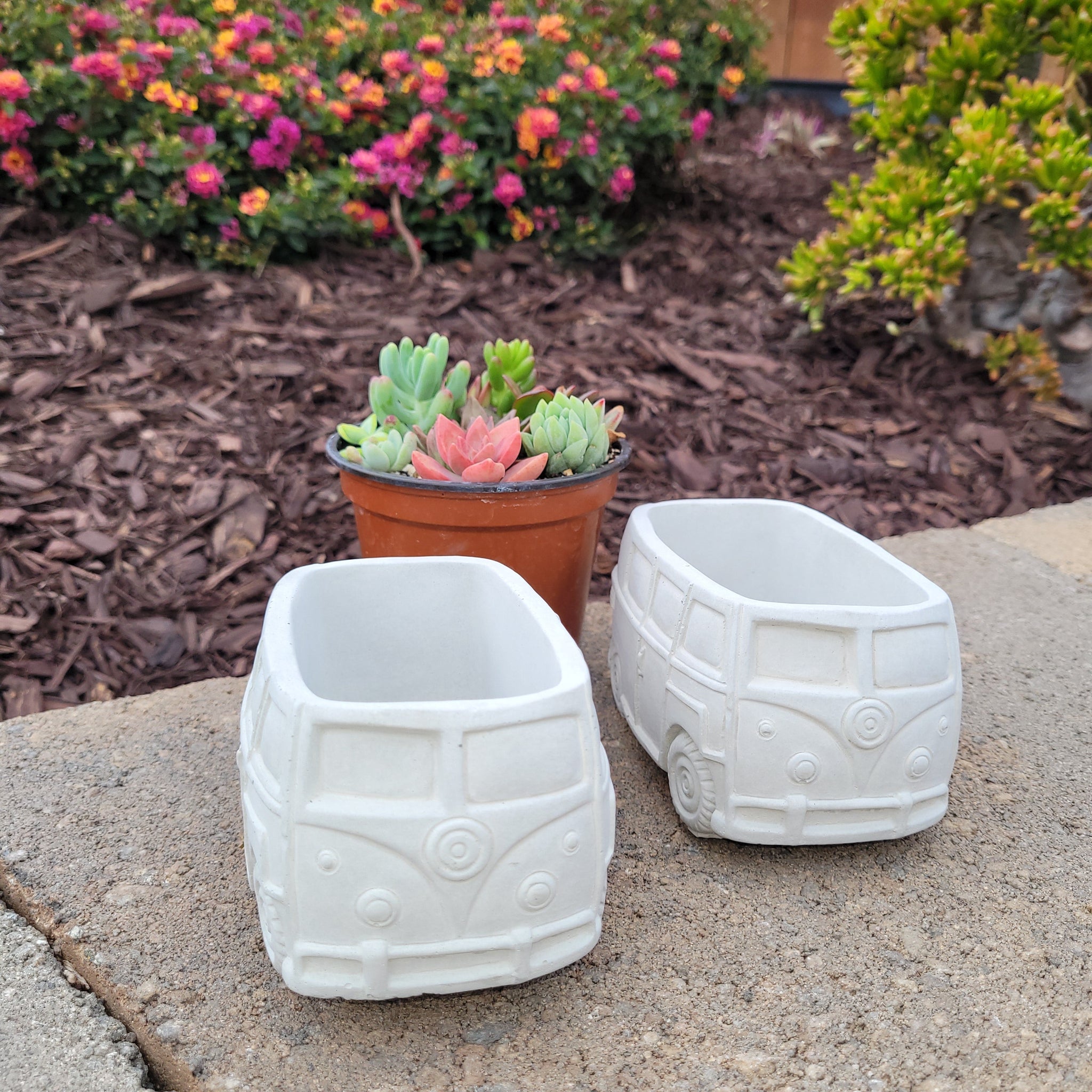 vw van planter pot Hippie Retro Van Bus Planter Pot