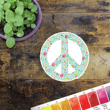 Load image into Gallery viewer, Peace Flower Sign Sticker

