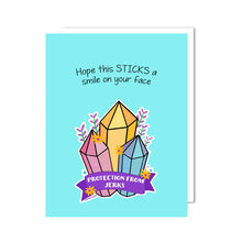 Load image into Gallery viewer, Crystal Protection Greeting Card with Vinyl Sticker
