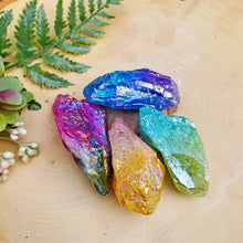 Load image into Gallery viewer, Raw Aura Clear Quartz Points | Rainbow Aura Quartz
