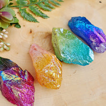 Load image into Gallery viewer, Raw Aura Clear Quartz Points | Rainbow Aura Quartz
