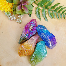 Load image into Gallery viewer, Raw Aura Clear Quartz Points | Rainbow Aura Quartz
