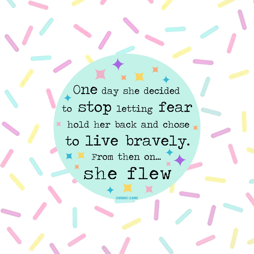 She Flew Sticker