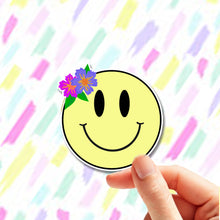 Load image into Gallery viewer, Smiley Happy Face Sticker Yellow
